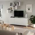 IKEA BESTÅ БЕСТО / EKET ЕКЕТ Комбінація для зберігання / під ТВ, білий / Lappviken / Stubbarp, 180x42x220 см 09476833 | 094.768.33