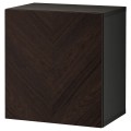 IKEA BESTÅ БЕСТО Комбінація настінних шаф, чорно-коричневий Hedeviken / темно-коричнева морилка дубовий шпон, 60x42x64 см 39439839 | 394.398.39
