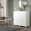 IKEA BESTÅ БЕСТО Комбінація для зберігання з дверцятами / шухлядами, білий / Lappviken / Stubbarp білий, 120x42x112 см 09481844 094.818.44