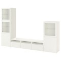 IKEA BESTÅ БЕСТО Комбінація для ТВ / скляні двері, білий / Lappviken біле скло прозоре, 300x42x193 см 69406385 694.063.85