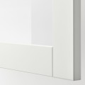 IKEA BESTÅ БЕСТО Комбінація для зберігання з дверцятами / шухлядами, білий / Lappviken / Stubbarp біле скло прозоре, 120x42x213 см 09412501 | 094.125.01