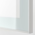 IKEA BESTÅ БЕСТО Комбінація для зберігання з дверцятами, ефект білого морженого дуба Glassvik / біле / світло-зелене матове скло, 180x42x65 см 99488822 994.888.22