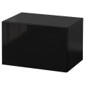IKEA BESTÅ БЕСТО Комбінація настінних шаф, чорно-коричневий Glassvik / скло, 60x42x38 см 89441081 | 894.410.81
