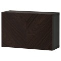 IKEA BESTÅ БЕСТО Комбінація настінних шаф, чорно-коричневий Hedeviken / темно-коричнева морилка дубовий шпон, 60x22x38 см 39429251 394.292.51