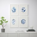IKEA BILD БІЛЬД Постер, синьо-білі урни, 30x40 см 60513064 605.130.64