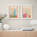IKEA BILD БІЛЬД Постер, барвисті міста, 30x40 см 10545722 | 105.457.22