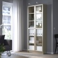 IKEA BILLY БІЛЛІ Вітрина, сірий / ефект металіка, 80x30x202 см 00415603 | 004.156.03