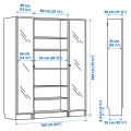 IKEA BILLY БИЛЛИ / HÖGBO ХОГБО Комбінація стелажів скляні двері, білий, 160 х 202 см 79483665 | 794.836.65