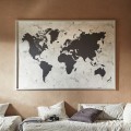 IKEA BJÖRKSTA БЬЙОРКСТА Картина з рамою, чорно-біла карта світу / срібний, 200x140 см 19416853 194.168.53