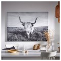 IKEA BJÖRKSTA Картина з рамою, цікава корова/срібло, 140x100 см 09508914 095.089.14