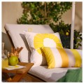 IKEA BRÖGGAN чохол для подушки для приміщен/вул, білий / жовтий, 50x50 см 90570722 905.707.22