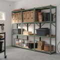 IKEA BROR Стелаж, сіро-зелена/соснова фанера, 254x40x190 см 49516144 | 495.161.44