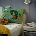 IKEA BRUMMIG БРУММИГ Підковдра та наволочка, візерунок лісові тварини / різнобарвний, 150x200/50x60 см 50521154 | 505.211.54