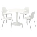 IKEA DOCKSTA / LIDÅS Стіл та 4 стільці, білий / білий хром, 103 см 29481602 | 294.816.02