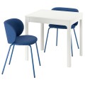 IKEA EKEDALEN ЕКЕДАЛЕН / KRYLBO КРЮЛБУ стіл+2 стільці, білий/тонеруд синій, 80/120 см 79570375 | 795.703.75