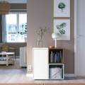 IKEA EKET Комбінація шаф з ніжками, білий/горіховий світло-сірий/блакитний, 70x35x72 см 29521740 295.217.40