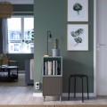 IKEA EKET Комбінація шаф з ніжками, темно-сірий світло-сірий/блакитний/металік, 35x35x80 см 79521714 | 795.217.14
