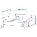 IKEA EKTORP 3-місний диван, Карлшов бежевий/багатобарвний 99509004 | 995.090.04