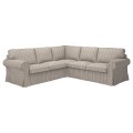 IKEA EKTORP Чохол для 4-місного кутового дивана, 4-місний, Карлшов бежевий/багатобарвний 00565876 | 005.658.76