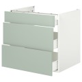 IKEA ENHET ЕНХЕТ Підлогова шафа з 3 шухлядами, білий / блідий сіро-зелений, 80x62x75 см 59496782 594.967.82