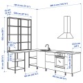 IKEA ENHET ЕНХЕТ Кутова кухня, білий / імітація дубу 39338072 | 393.380.72