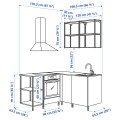 IKEA ENHET ЕНХЕТ Кутова кухня, антрацит / білий 59337967 593.379.67