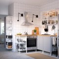 IKEA ENHET ЕНХЕТ Кутова кухня, білий / сіра рамка 89485560 894.855.60
