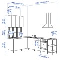 IKEA ENHET ЕНХЕТ Кутова кухня, білий / імітація дубу білий 89337918 893.379.18