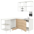 IKEA ENHET ЕНХЕТ Кутова кухня, білий / імітація дубу 09337955 093.379.55