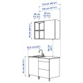IKEA ENHET ЕНХЕТ Кухня, білий / імітація дубу, 123x63.5x222 см 59337217 | 593.372.17