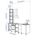 IKEA ENHET ЕНХЕТ Кухня, білий / імітація дубу, 243x63.5x241 см 49337982 | 493.379.82