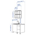 IKEA ENHET ЕНХЕТ Кухня, білий / імітація дубу, 103x63.5x222 см 89336706 | 893.367.06