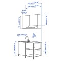 IKEA ENHET ЕНХЕТ Кухня, білий / сіра рамка, 123x63.5x222 см 79485631 794.856.31