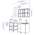 IKEA ENHET ЕНХЕТ Кухня, білий / імітація дубу, 223x63.5x222 см 79337829 | 793.378.29
