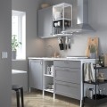 IKEA ENHET ЕНХЕТ Кухня, білий / сіра рамка, 183x63.5x222 см 79337419 | 793.374.19