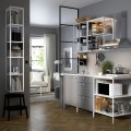 IKEA ENHET ЕНХЕТ Кухня, білий / сіра рамка, 183x63.5x222 см 79485669 794.856.69