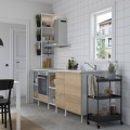 IKEA ENHET ЕНХЕТ Кухня, білий / імітація дубу, 243x63.5x241 см 49337982 493.379.82