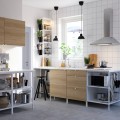 IKEA ENHET ЕНХЕТ Кухня, білий / імітація дубу, 243x63.5x241 см 59338170 | 593.381.70