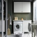 IKEA ENHET ЕНХЕТ Комбінація для зберігання для пральні, антрацит / білий, 139 х 63,5 х 87,5 см 59477260 | 594.772.60