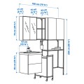 IKEA ENHET Комбінація для зберігання для пральні, 180x43x204 см 79546427 | 795.464.27