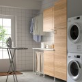 IKEA ENHET ЕНХЕТ Комбінація для зберігання для пральні, білий / дуб, 190 х 63,5 х 222,5 см 59477948 | 594.779.48