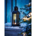IKEA ENRUM ЕНРУМ Ліхтар для свічки-таблетки для дому / вулиці, чорний, 22 см 60445112 | 604.451.12