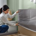IKEA FALUDDEN Ліжко двоспальне з оббивкою, сірий, 160x200 см 80563500 805.635.00