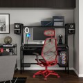 IKEA FREDDE / STYRSPEL Геймерський стіл та крісло, чорний сірий / червоний 49491308 494.913.08