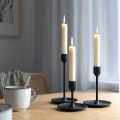 IKEA FULLTALIG ФУЛТАЛІГ Набір свічників, 3 шт., чорний 40342134 | 403.421.34