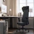 IKEA GRÖNFJÄLL офісний стілець з підлокіт/підголів, Летафорс сірий / чорний 29513919 | 295.139.19