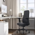 IKEA GRÖNFJÄLL офісний стілець із підлокітниками, Летафорс сірий / чорний 00503440 005.034.40