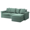 IKEA GRÖNLID 3-місний диван з козеткою, Ljungen світло-зелений 09536610 | 095.366.10