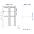 IKEA HAVSTA шафа зі склян дверцятами з цоколем, сіро-бежевий / прозоре скло, 81x37x134 см 49534652 495.346.52