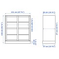 IKEA HAVSTA шафа зі склян дверцятами з цоколем, біле скло прозоре, 121x37x134 см 29534672 295.346.72
